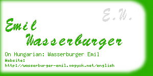 emil wasserburger business card